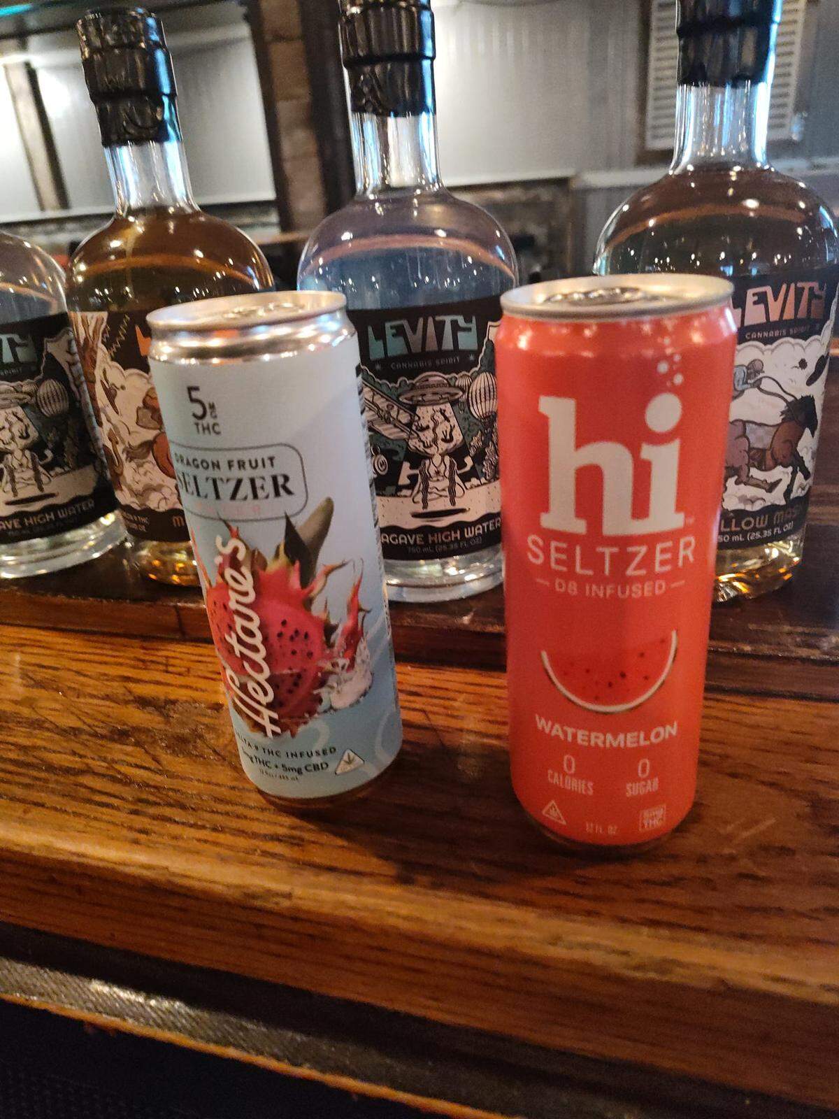 Seltzer water can be infused with CBD or Delta 9 at the mocktail lounge at Cosmic Fry.