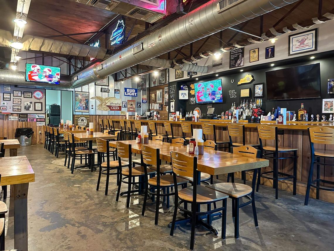 The bar area at Double H BBQ.