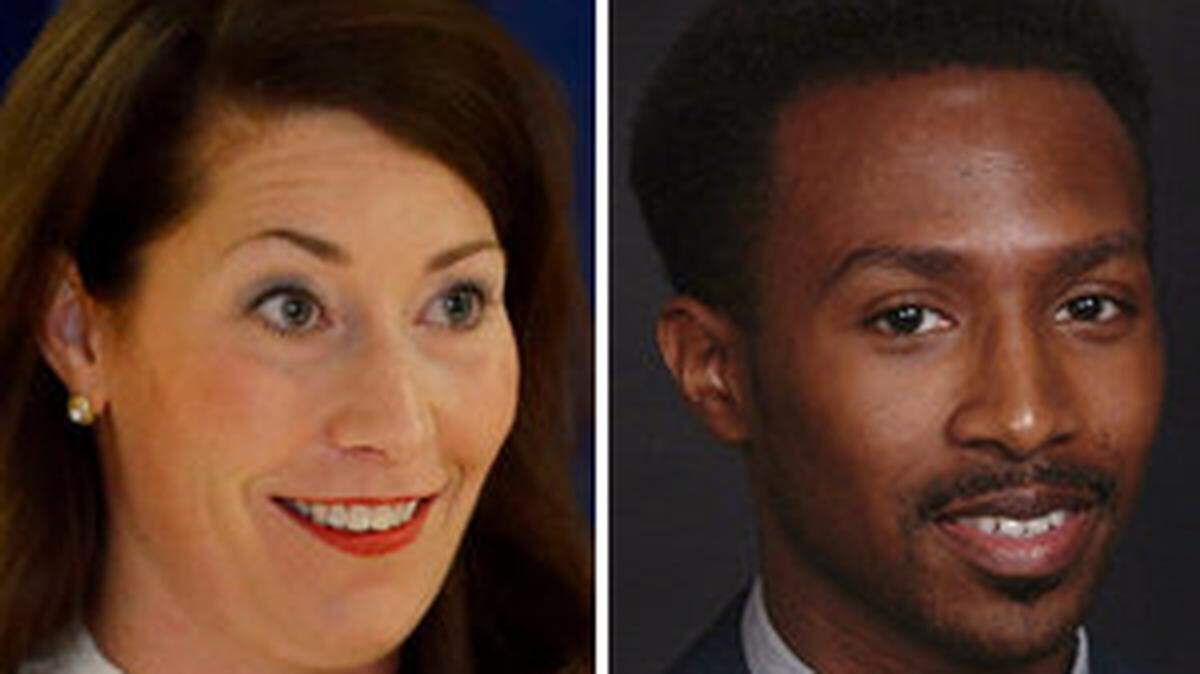 Alison Lundergan Grimes, left, and Charles Lovett