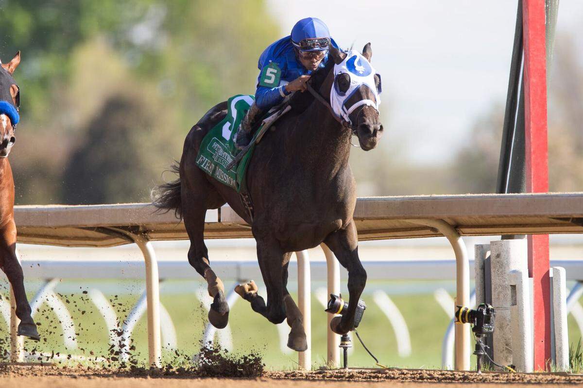 First Mission, trained by Brad Cox and ridden by Luis Saez, won the 41st running of the Stonestreet Lexington Stakes on Saturday at Keeneland.