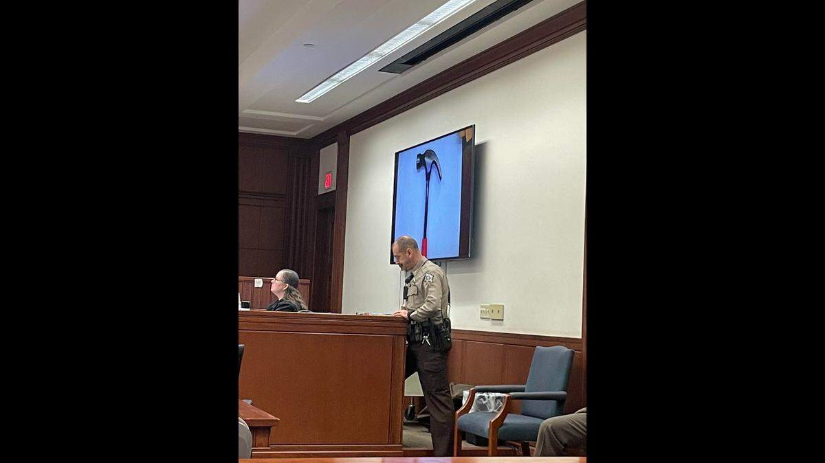 A majority of testimony on Tuesday centered around a pink-handled hammer, which prosecutors allege was used on an elderly man killed in 2017.