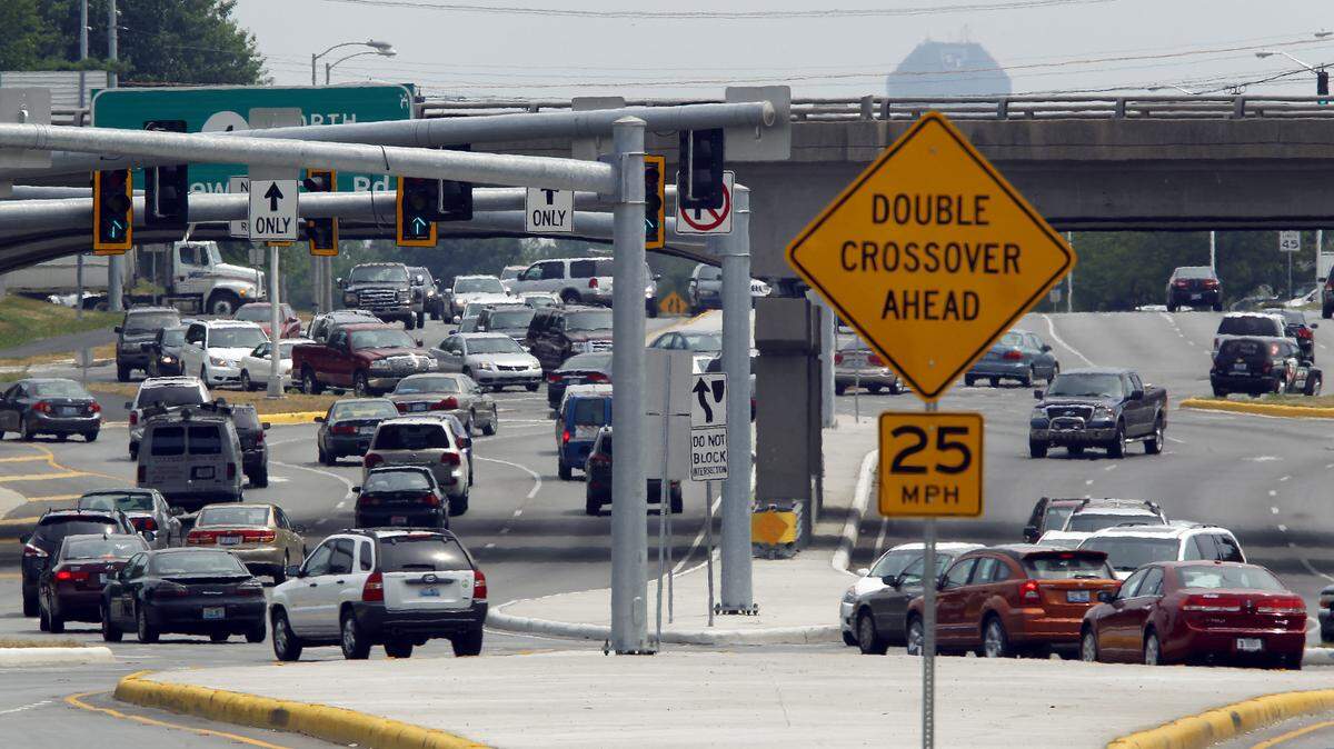 The double-crossover diamond at Harrodsburg and New Circle roads is considered a big success by officials involved in the project.