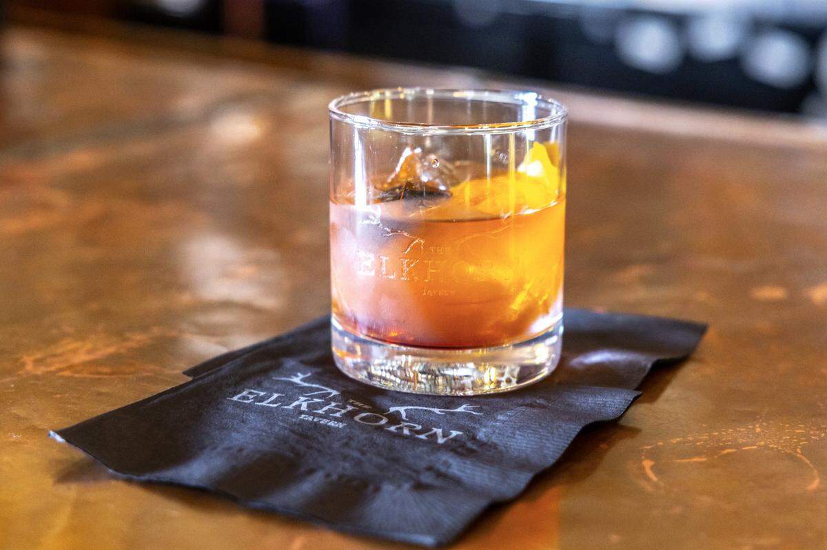 Elkhorn Tavern's Barrel House Select Old Fashioned is made with bourbon from Barrel House Distilling Co. The tavern features a formidable drink menu that includes a variety of cocktails featuring Barrel House's signature spirits