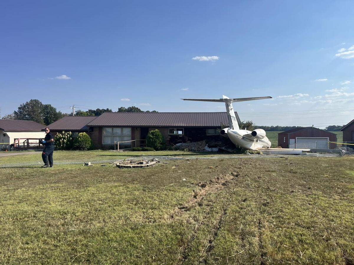 A plane crashed into a residence near the Mayfield Graves County Airport on Sept. 18, 2025.