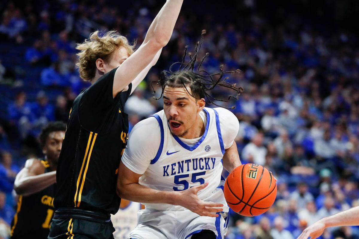 Kentucky’s Lance Ware competes against Missouri Western State in an exhibition game at Rupp Arena in Lexington on Sunday, Oct. 30, 2022.