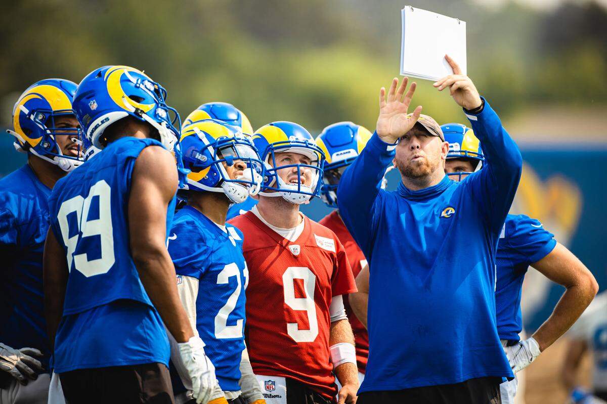 Kentucky offensive coordinator Liam Coen was an assistant wide receivers coach with the Los Angeles Rams when they went to the Super Bowl after the 2018 season.