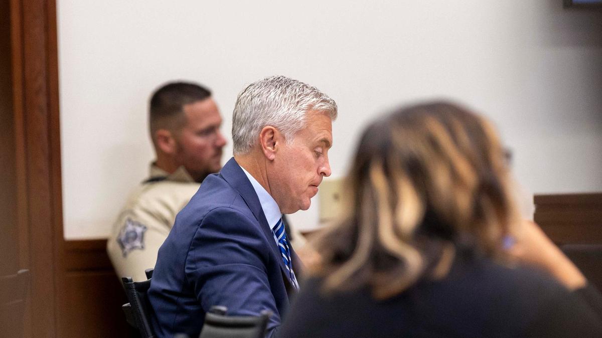 John Tilley sits at a table in courtroom F at Robert Stephens Circuit Court house in Lexington, Kentucky. He is charged with rape.