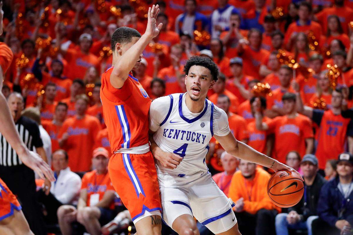 Before this season, Kentucky forward Tre Mitchell (4) had 180 assists vs. 237 turnovers as a college player. This year, Mitchell has 54 assists and only 22 turnovers in his first season playing for UK.