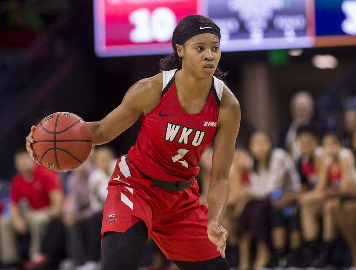 Western Kentucky senior forward Dee Givens (4) scored 41 points in WKU’s 91-86 overtime win at Ball State last Saturday.