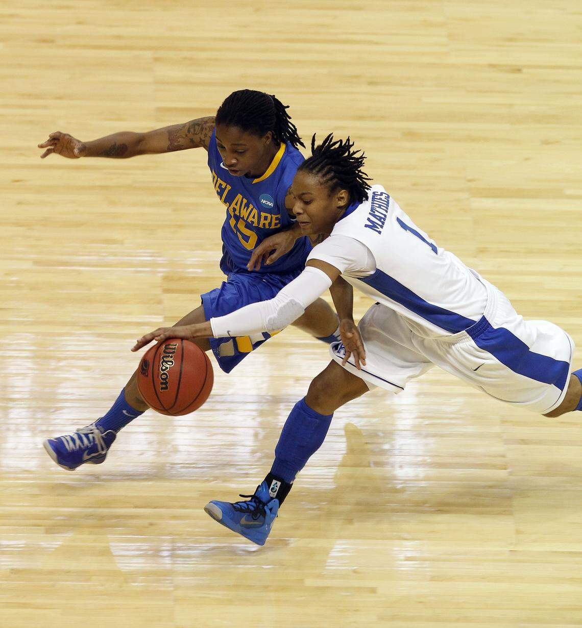 Kentucky guard A’dia Mathies (1) is the Wildcats’ all-time steals leader (320) and is one of three players to exceed 2,000 career points (2,014) while playing for UK.