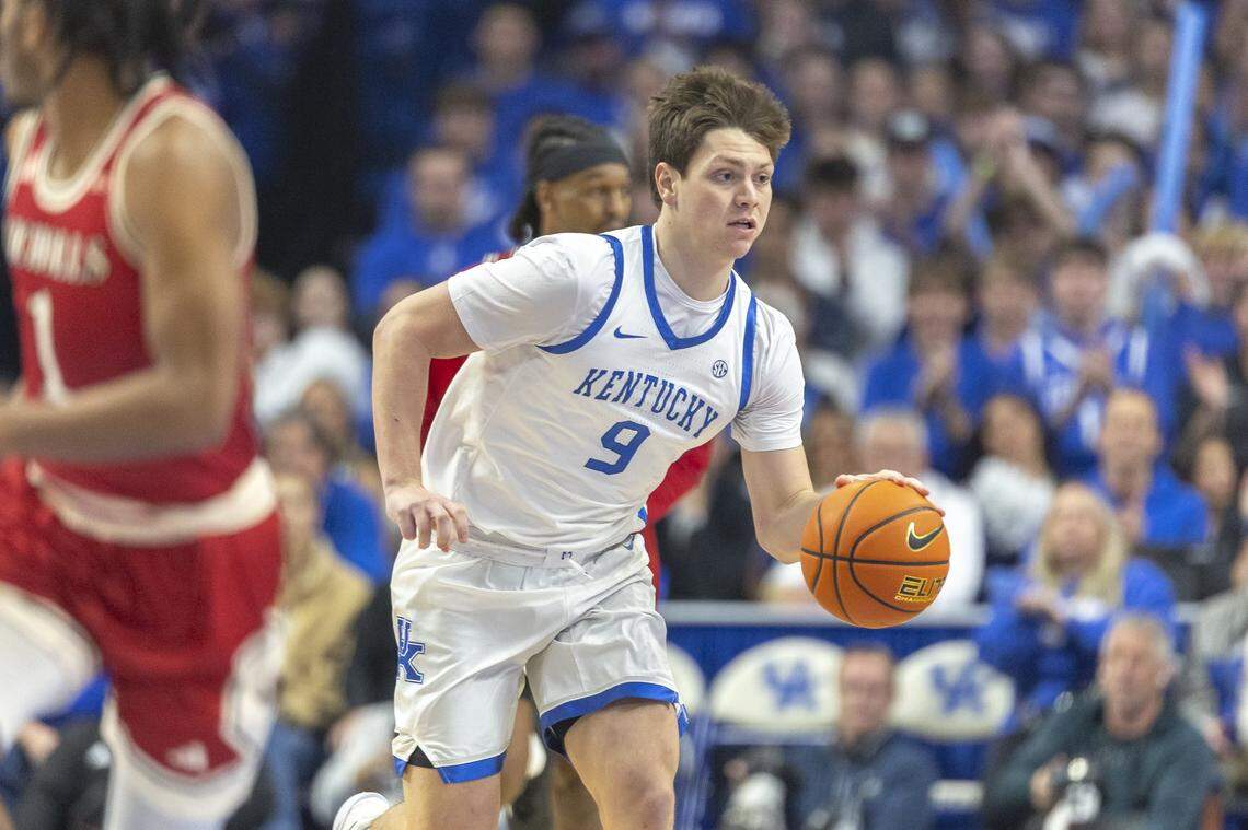 Kentucky forward Trent Noah (9) had a career-high 16 points in UK’s 104-54 throttling of Tennessee Tech last week.