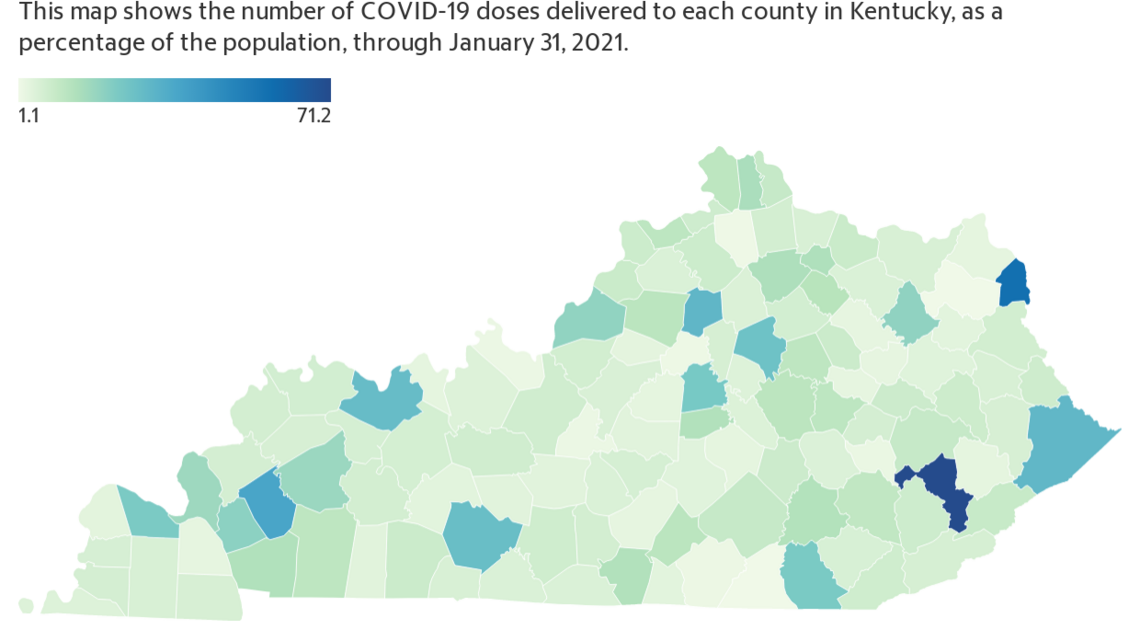 Map: Where Kentucky’s COVID-19 vaccine doses went in the first two months
