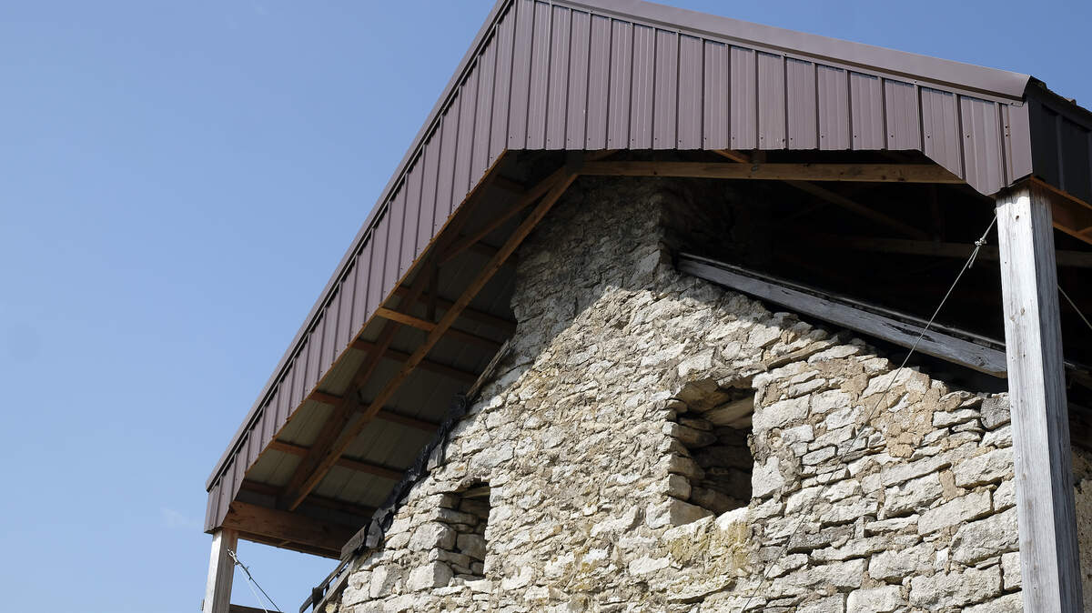 After the Choctaw Academy roof collapsed a few years ago, a shed was built over it to keep water out until the 1820s building could be restored. Plans are now under way to do that.
