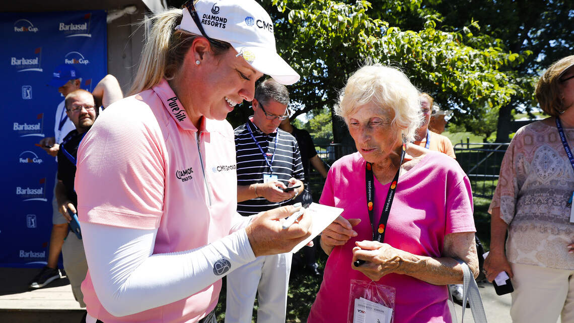 She’s 74 and golfs every day, except when she’s following the pros