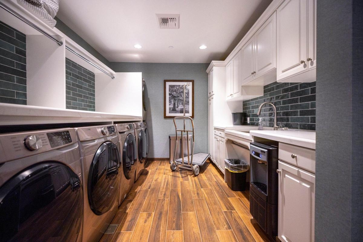 In addition to a laundry room, other common areas at the Lexington Fisher House include a library, dining room, kitchen and family room.