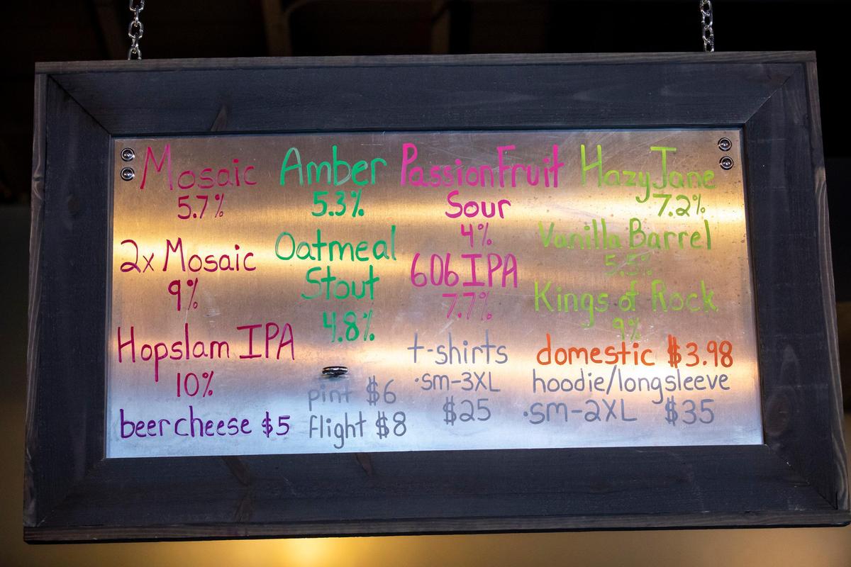 Offerrings at Broken Throne Brewing - a blonde ale is their most popular.