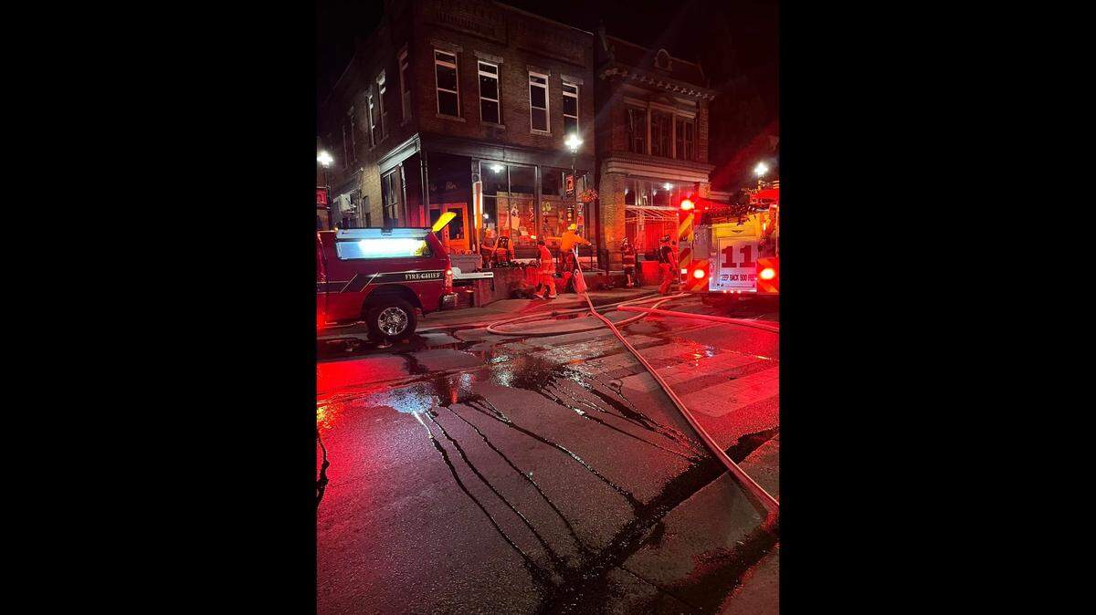 Firefighters battled a blaze in downtown Monticello Friday morning.