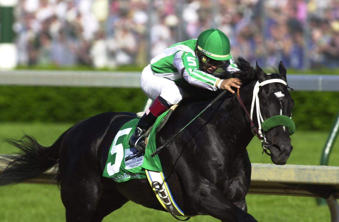War Emblem with Victor Espinoza up won the Kentucky Derby on May 4, 2002.