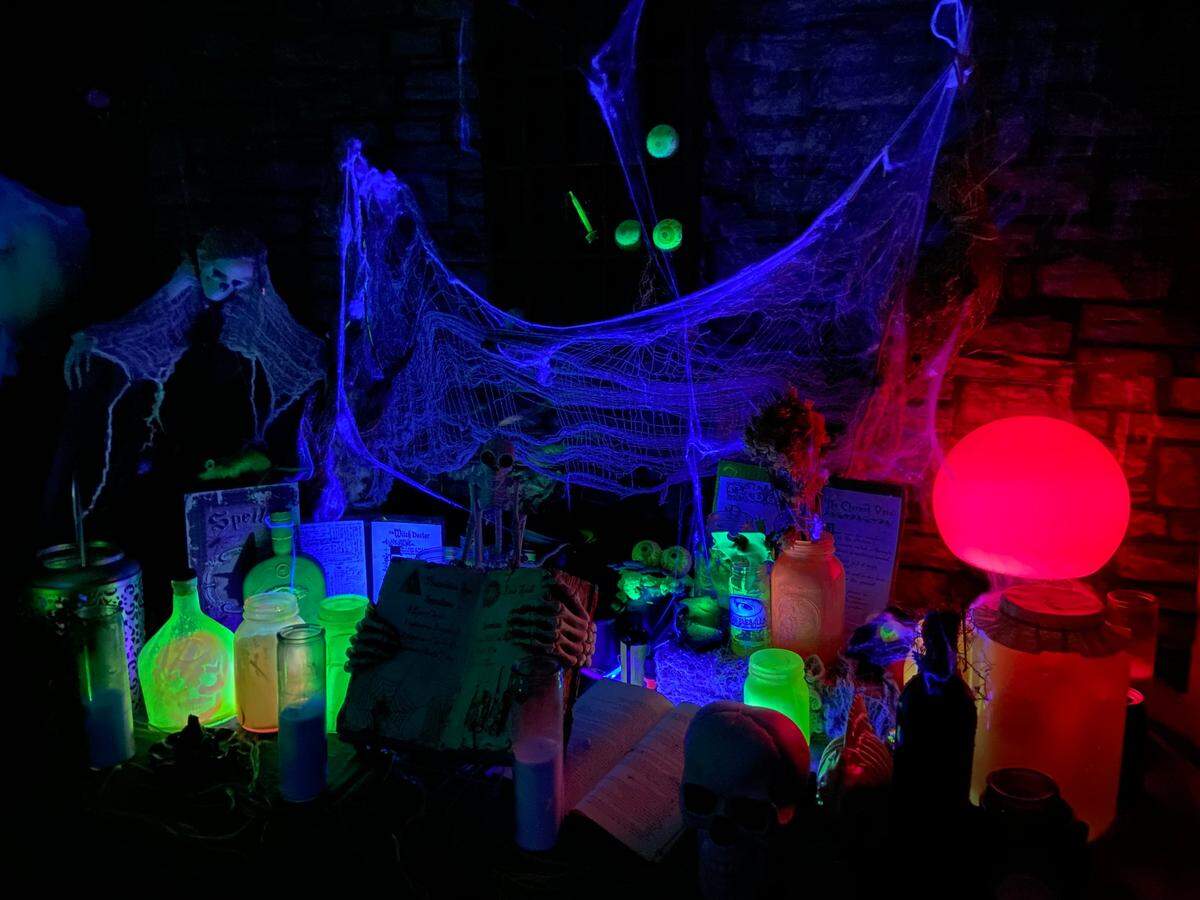 The opening room, pictured above, was Ty Abner’s favorite in his haunted house. It was filled with Halloween props and details that set the mood.