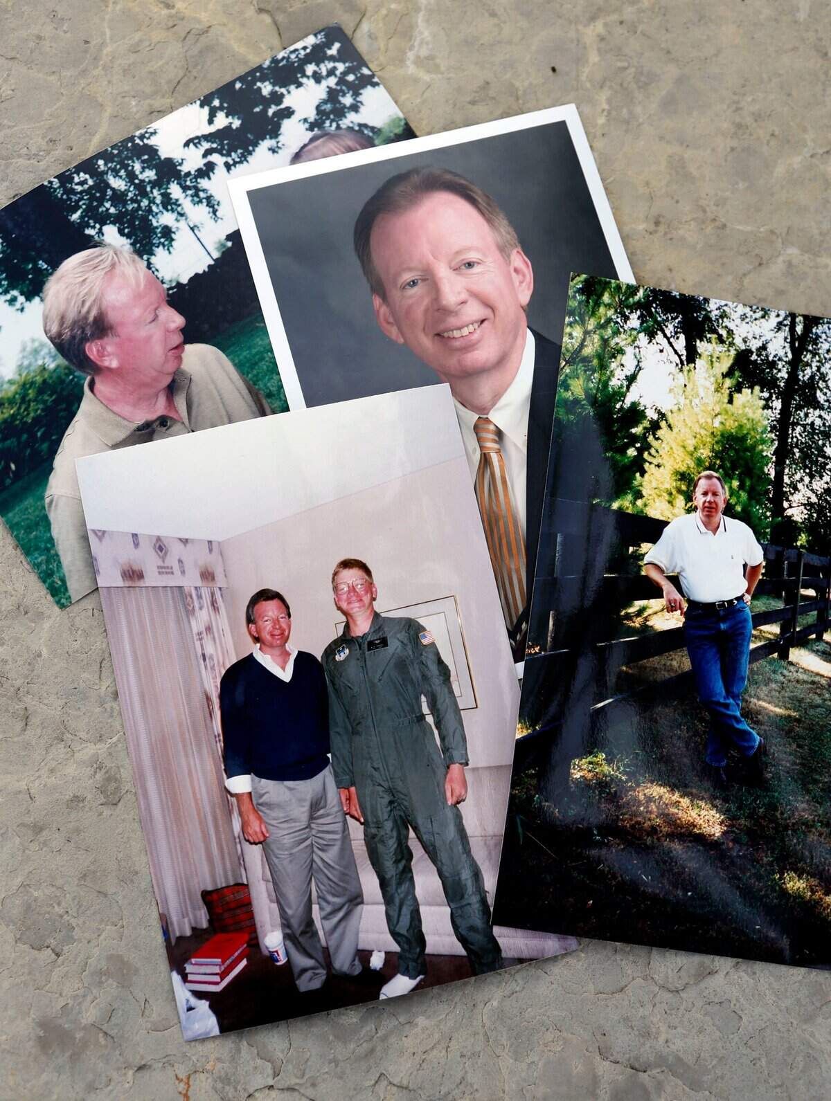 A collage of family photos provided by Matthew Snoddy, of his father, Tim Snoddy, who died in the crash of Comair 5191 in Lexington, Ky.