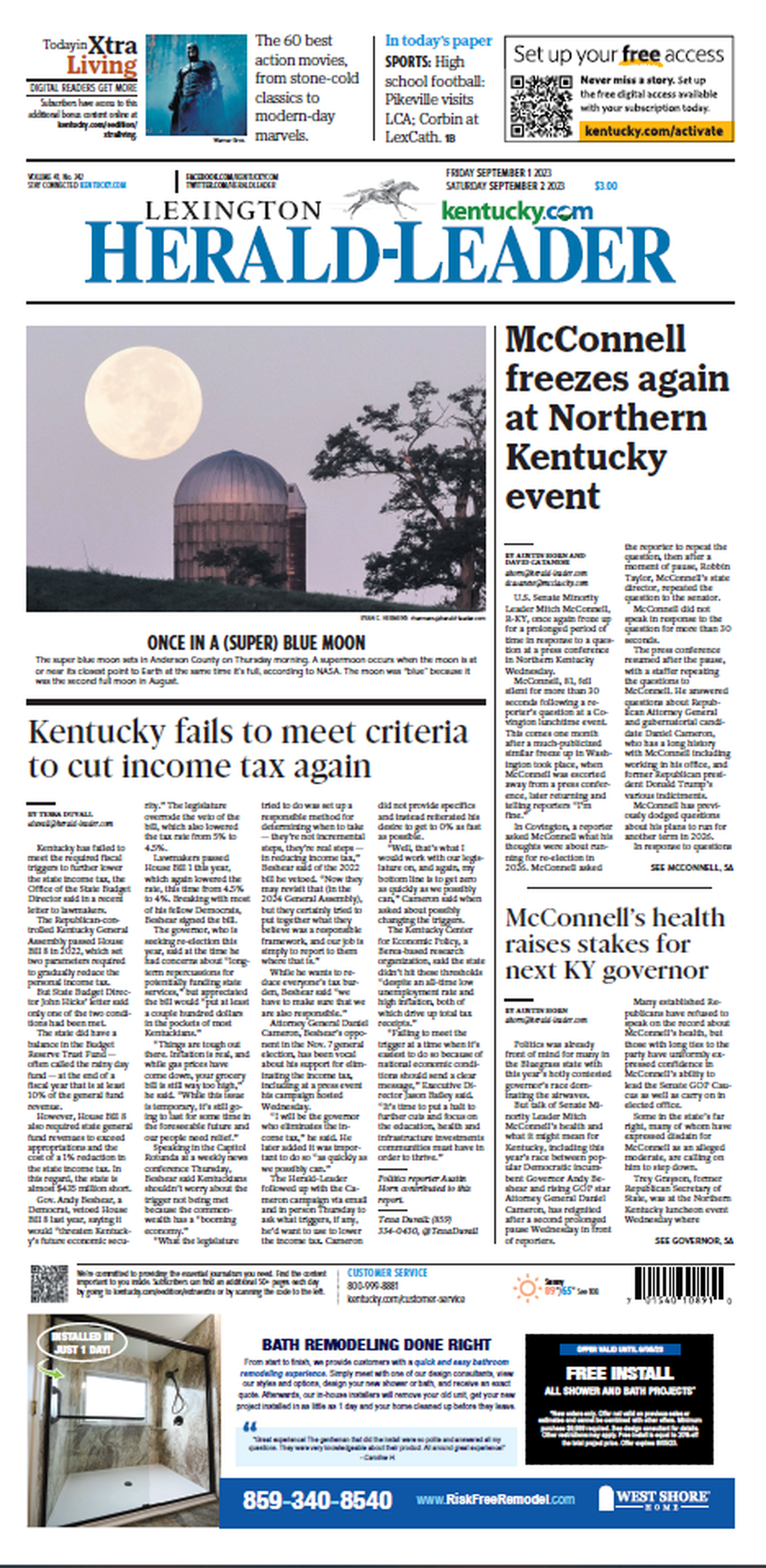 A photo of a super blue moon by Ryan C. Hermens was awarded third place best feature picture in the 2024 Kentucky Press Association contest.