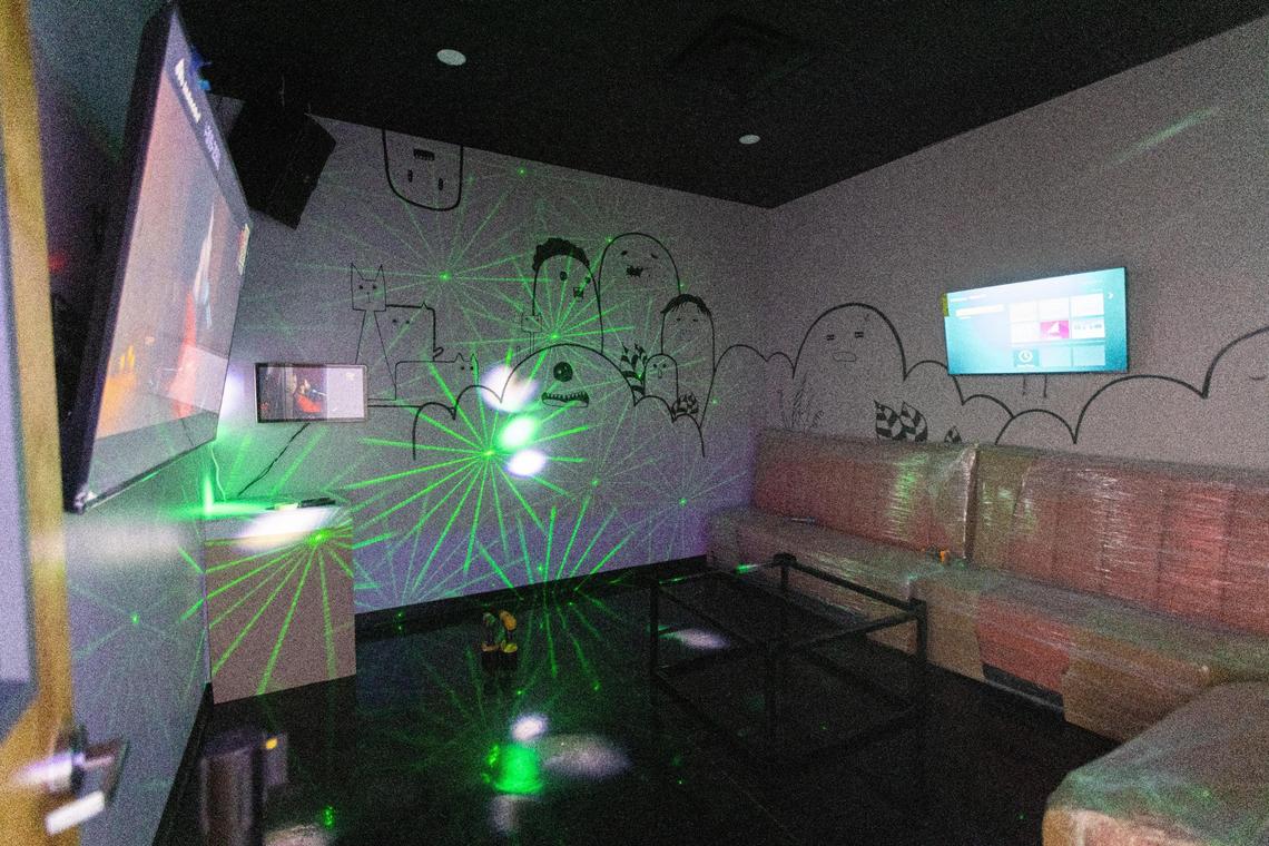 One of multiple private karaoke rooms within Night Kitty Karaoke Bar.