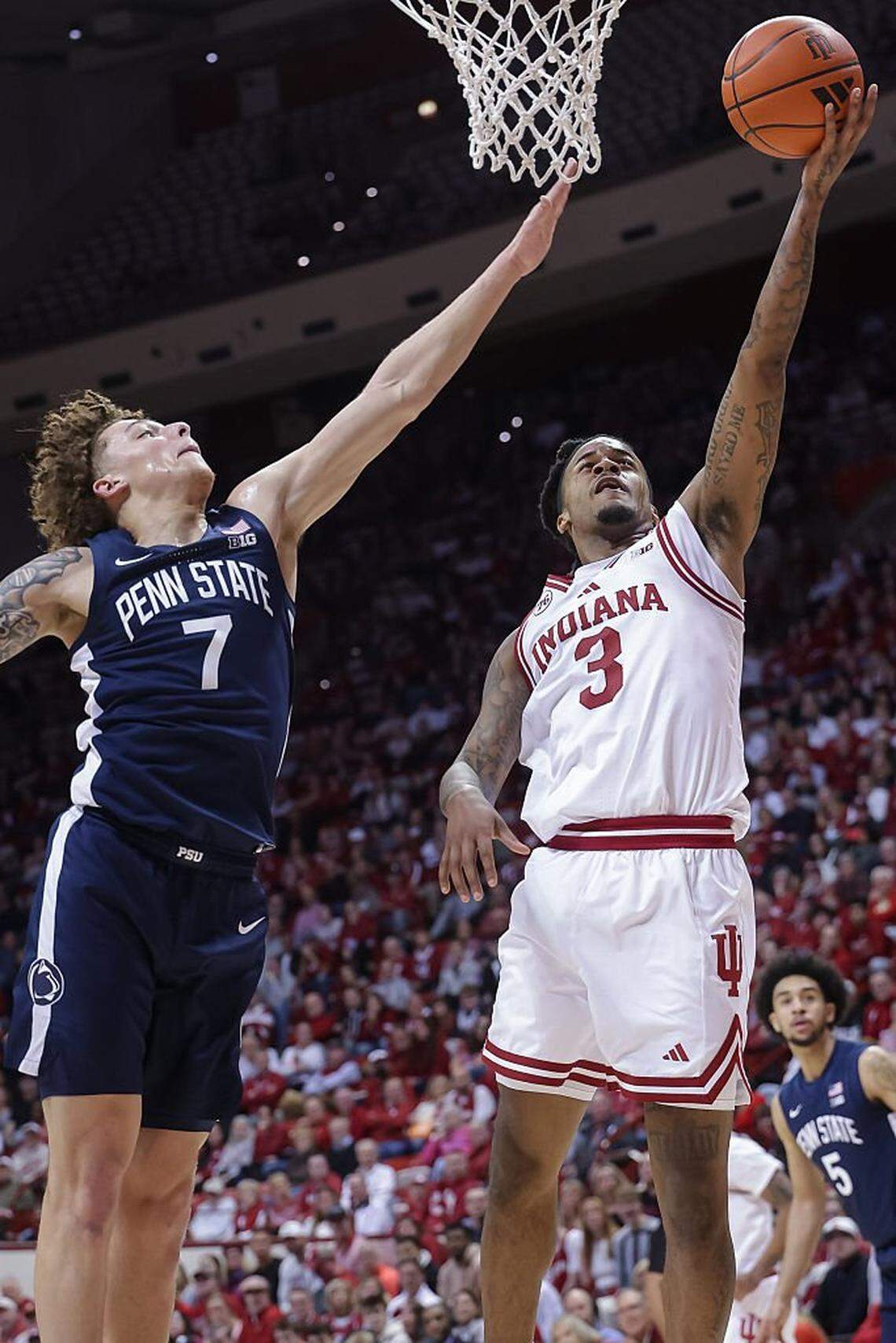 Indiana wing Lamar Wilkerson (3) set a new Assembly Hall ingle-game scoring record Tuesday night when he scored 44 points in a 113-72 win over Penn State.