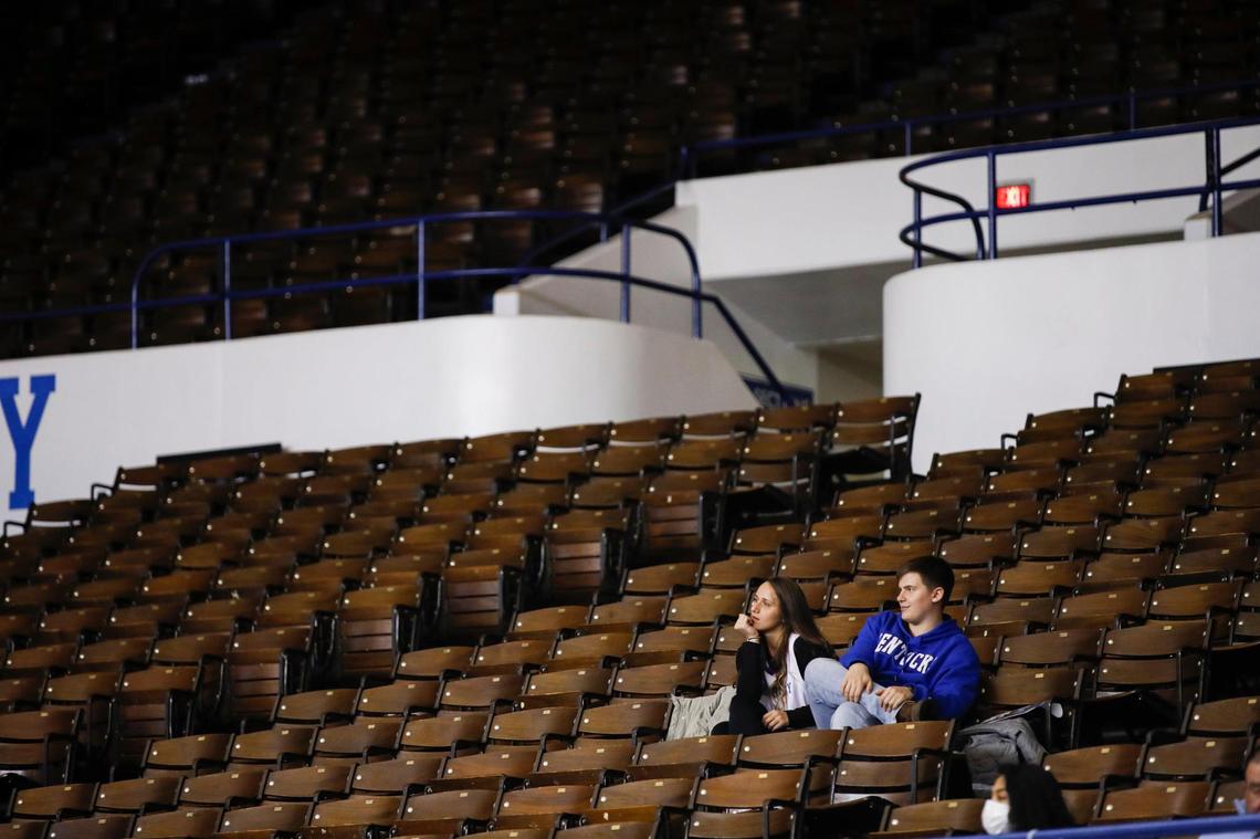 As a snow storm raged outside, fans were encouraged to stay home when Kentucky faced Georgia in Memorial Coliseum on Thursday night.