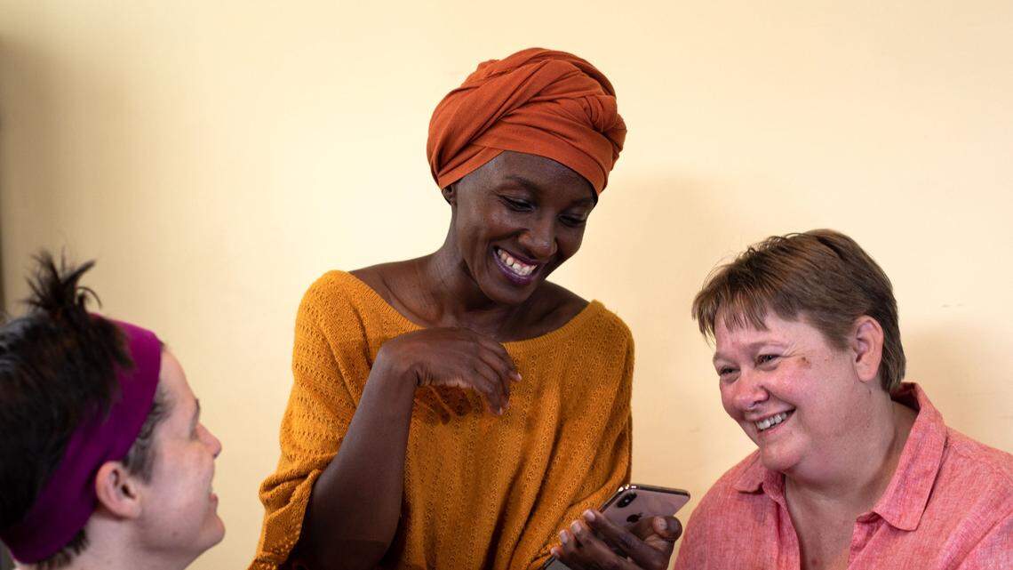 Valerie Kimani read her written piece on her experience with childbirth in America’s healthcare system she submitted to the Lexington Herald-Leader to Sarah Hood and Tress Middleton, the two midwives who assisted her in the home birth of her now 11-month old child on June 1, 2021.