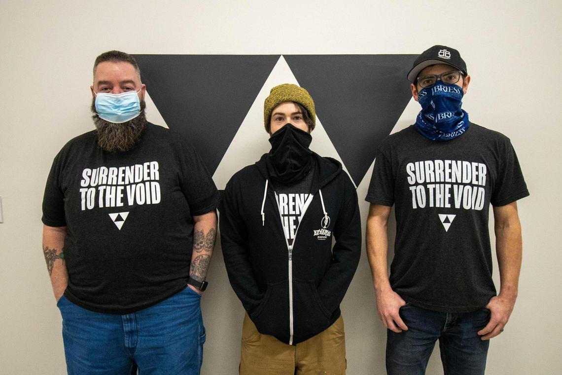 From left to right: Joe Rice, Brandon Floan, and Justin LeVaughn teamed up to form The Void Sake Co. to produce locally made sake. They hope to begin making sake later this month.