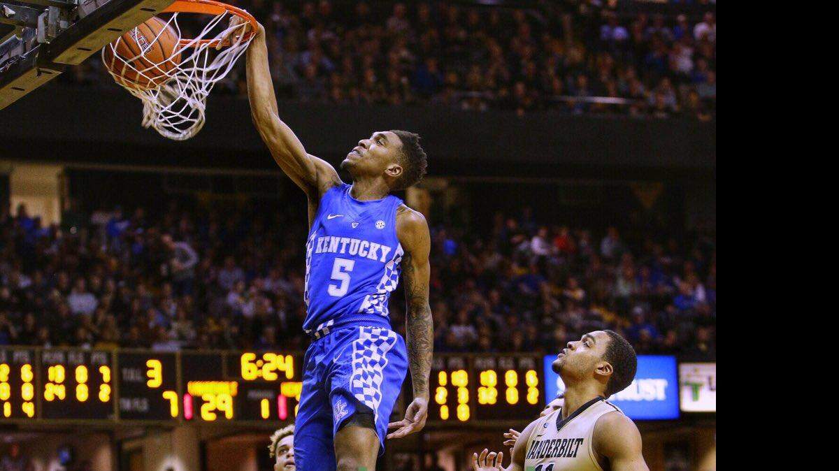 Malik Monk dunked against Vanderbilt.