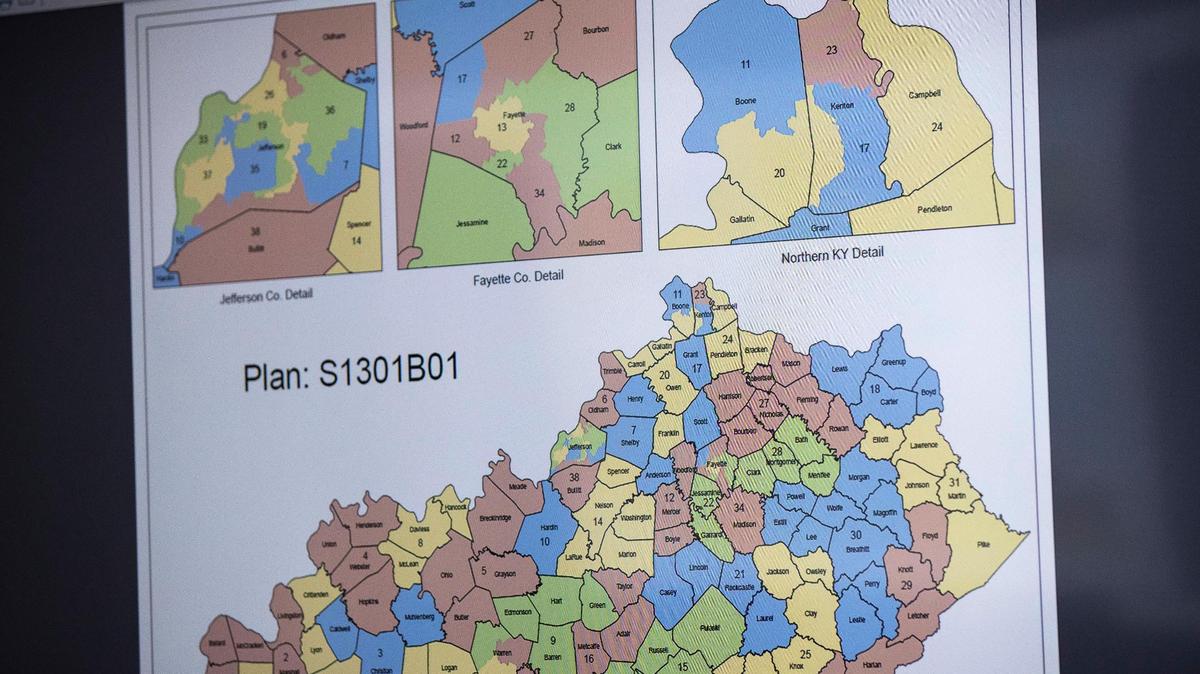 Maps for bills concerning redistricting were presented during the Senate standing committee on state and local government during the 2022 Kentucky General Assembly.