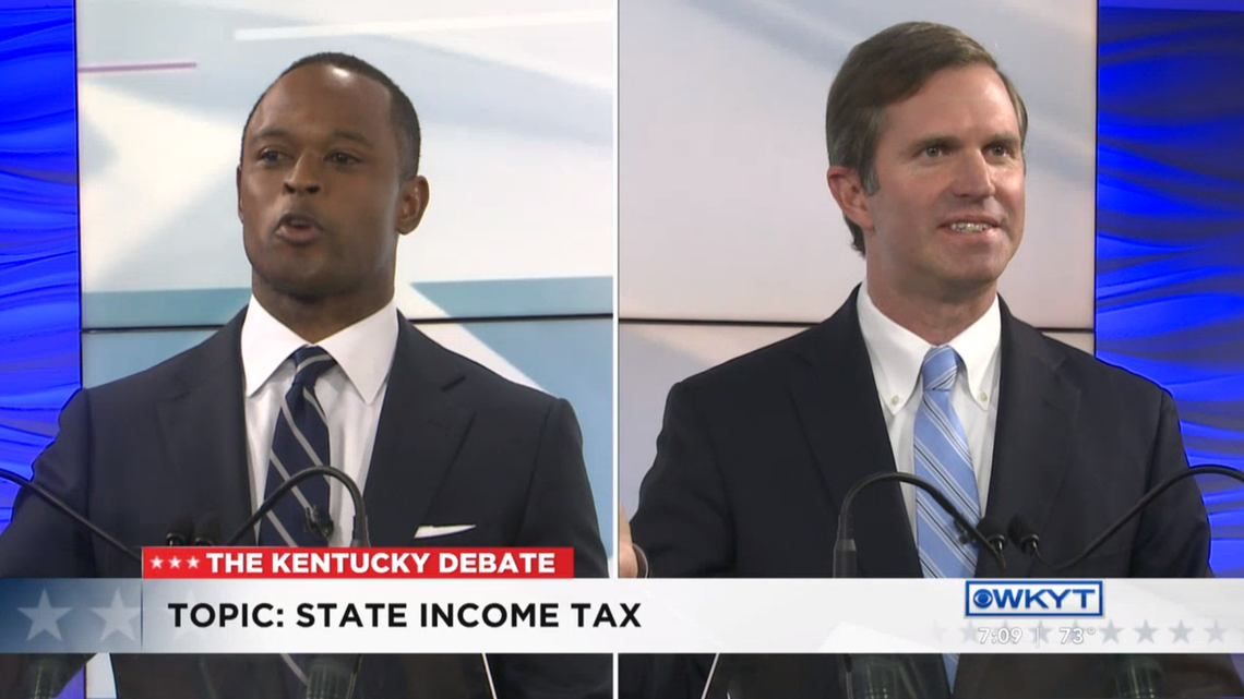Republican gubernatorial nominee Attorney General Daniel Cameron and Democratic Gov. Andy Beshear