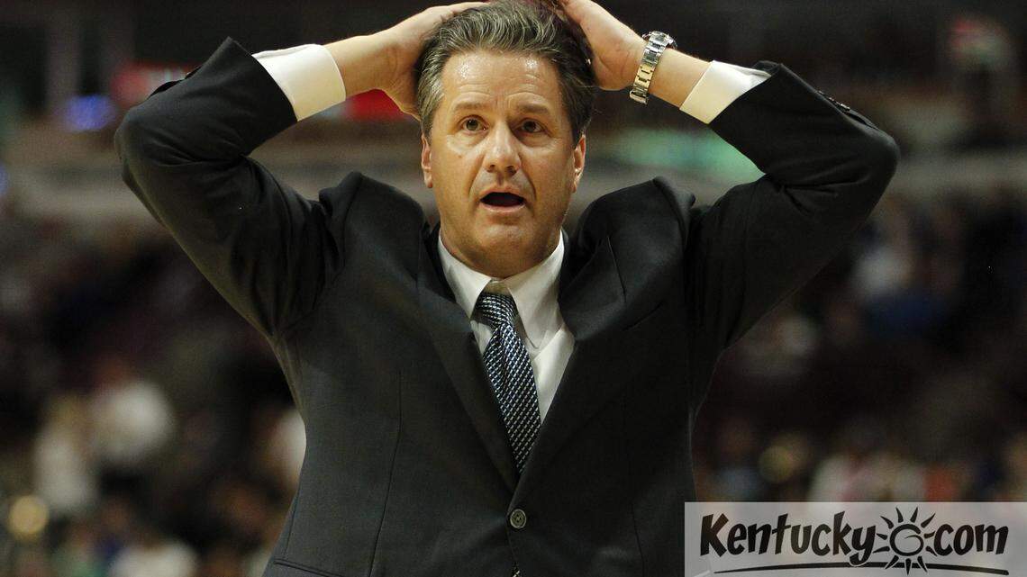Kentucky coach John Calipari was unhappy with an official's call in Tuesday's game against Michigan State.