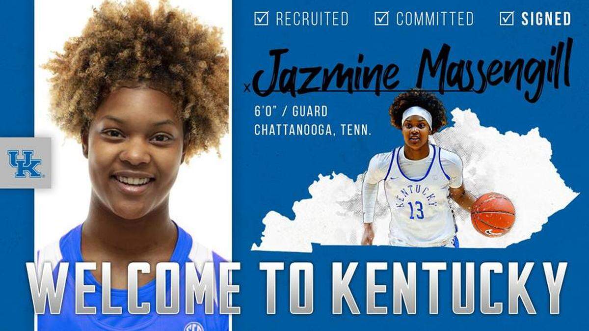 Jazmine Massengill has transferred from Tennessee to Kentucky. She will have to sit out the 2020-21 season because of NCAA transfer rules.