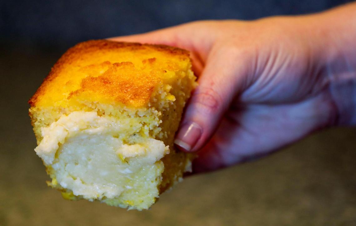 Homemade cornbread with honey butter, prepared from a recipe from DeSha’s, the popular longtime downtown Lexington restaurant that opened in 1985 and closed in 2013.