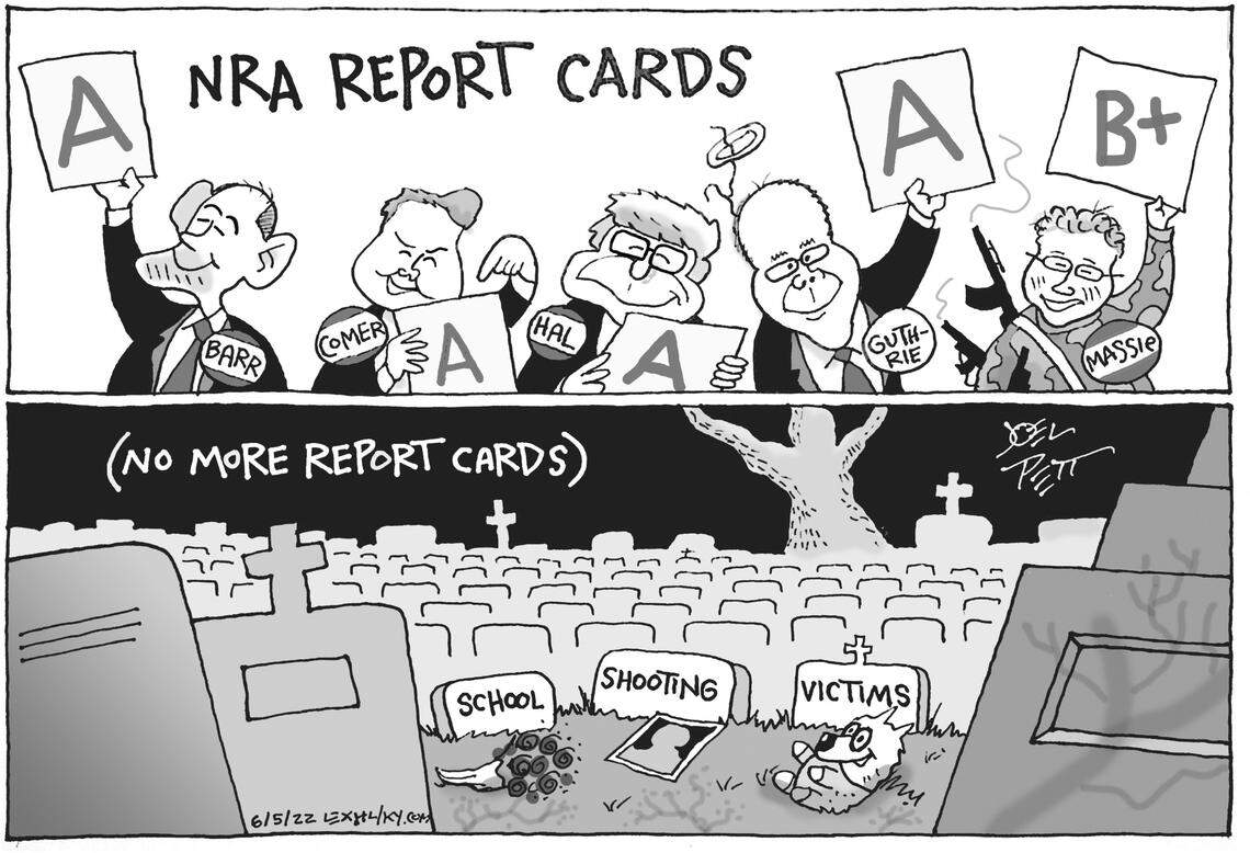 This cartoon was one a 15-piece entry that won the RFK Journalism Awards.