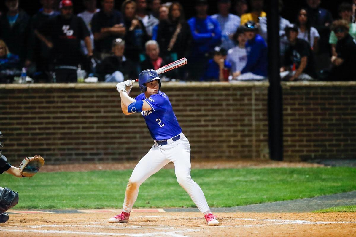 Lexington Catholic’s Owen Jenkins waits for a pitch against Lexington Christian in the 43 District Tournament semifinals at Paul Laurence Dunbar High School on Wednesday. Jenkins was named the tourney’s most valuable player.