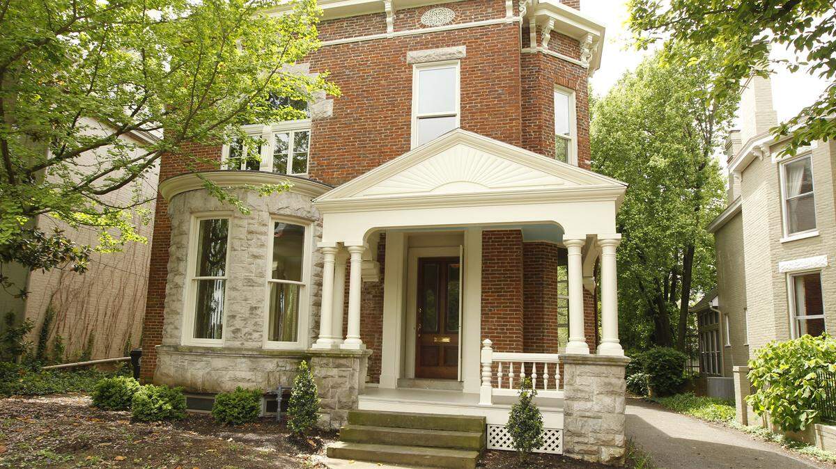 According to the neighborhood association, the rusticated stone bow window was added to the 19th-century house when it was renovated more than 100 years ago.