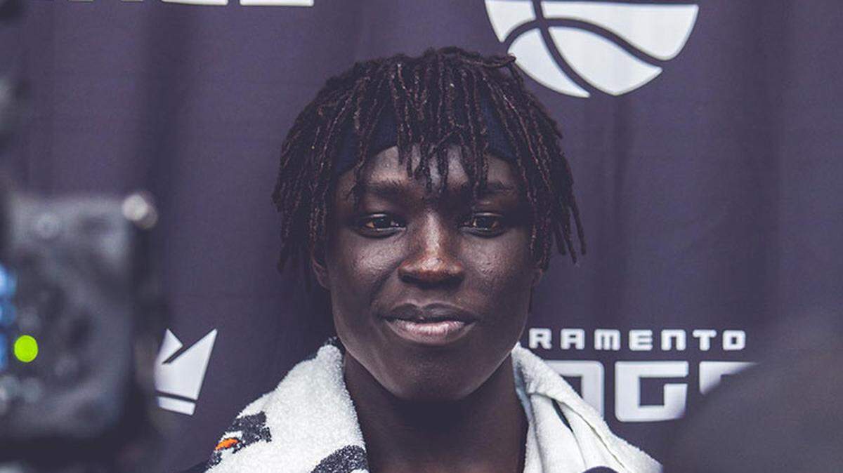 Wenyen Gabriel spoke with reporters after his workout with the Sacramento Kings on May 21.