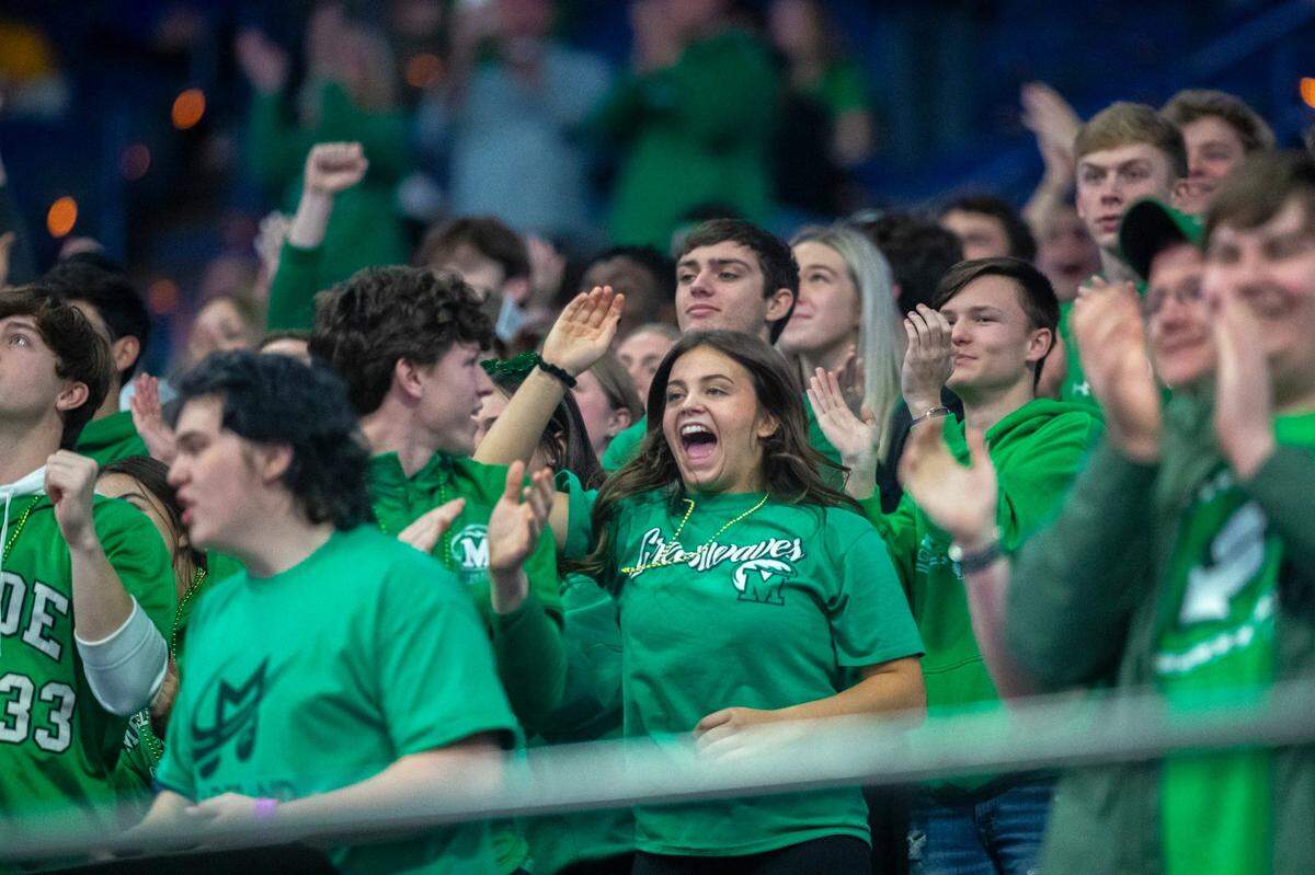 A sizable Meade County fan following cheered on the Waves during Wednesday’s Sweet 16 win. “I’m moved to tears that our community would come out in this fashion,” Coach Dina Hackert said. “There’s something great about being from a rural area.”