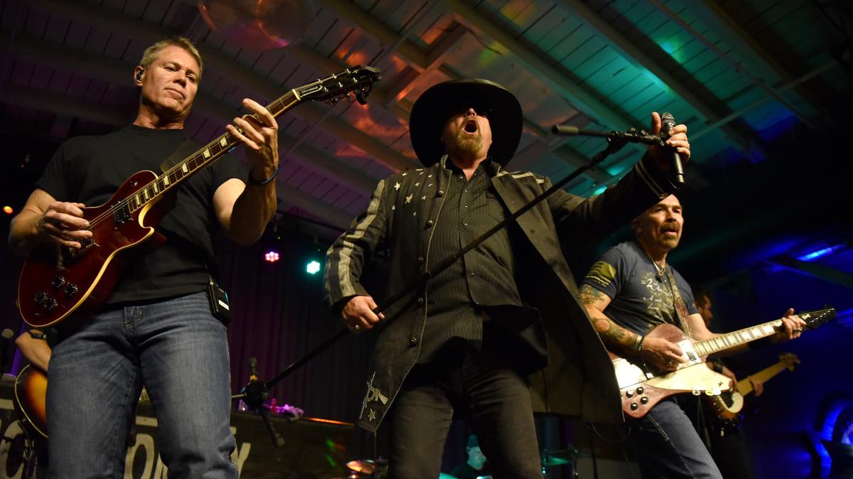 Eddie Montgomery (center), flanked by guitarists Frank Bowers (left) and Bo Garrett (right), led Montgomery Gentry into  Manchester Music Hall in Lexington on Friday night. It was the Kentucky band’s first Lexington show since the death of Lexington native and co-frontman Troy Gentry in September 2017.