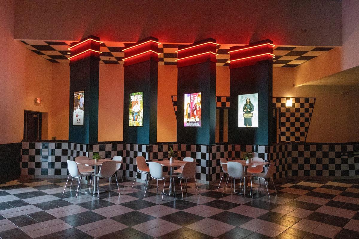 The former Woodhill Cinemark Theater lobby located within the newly converted LEX Studios on Codell Drive, July 15, 2024.