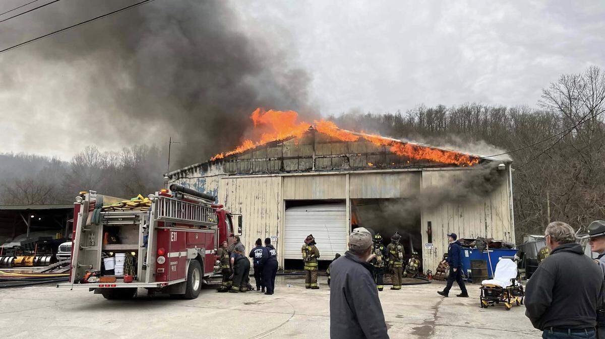 It took firefighters nearly seven hours to put out the fire at the Rockcastle County Road Department maintenance garage on Feb. 21, 2024.