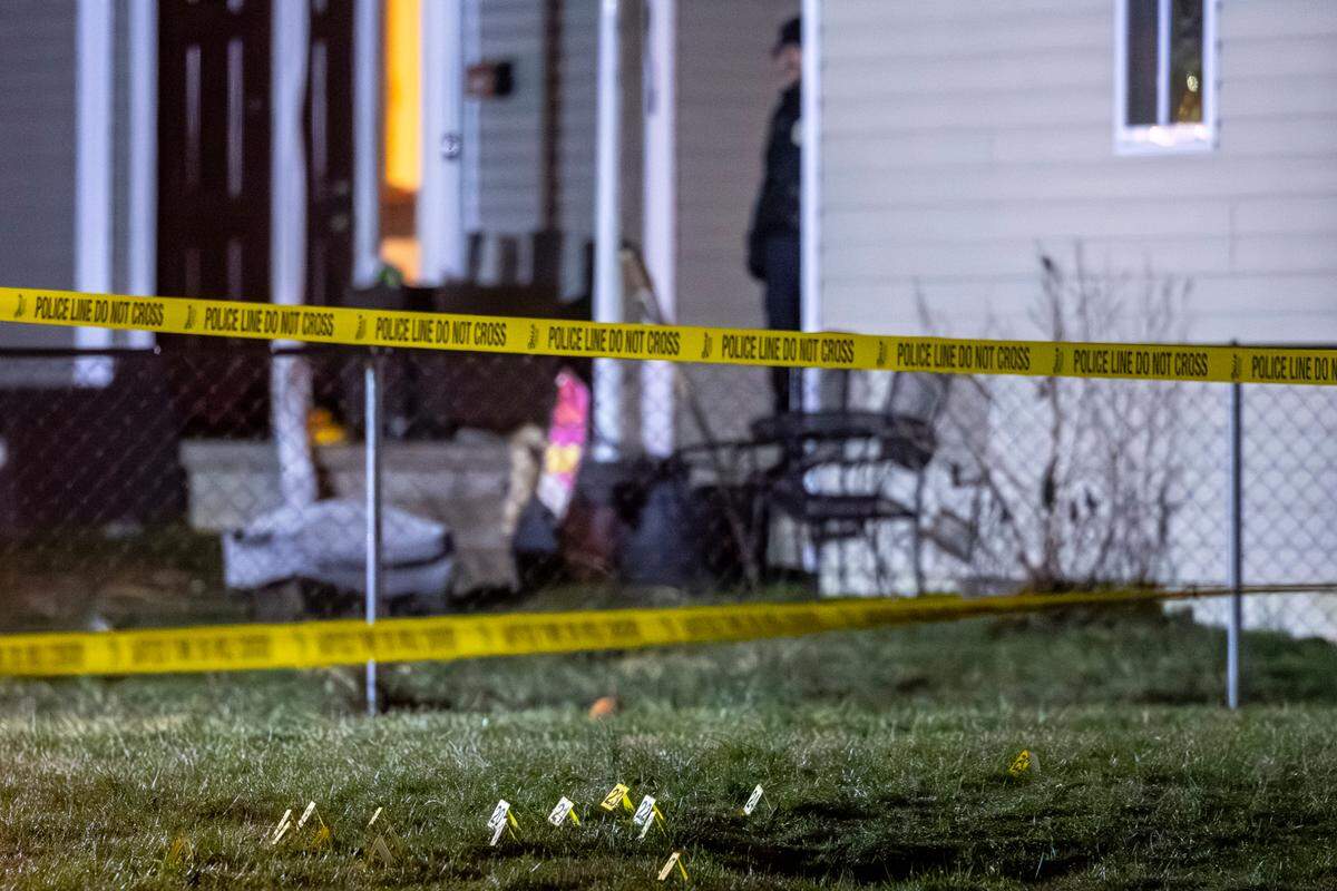 Members of the Lexington Police Department work the scene Thursday, Feb. 29, 2024 where a detective was shot late the night before near Royal Avenue in Lexington, Ky.