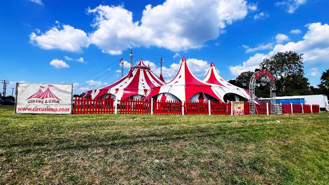 Exterior shot of circus tent on seen at 1651 Bryan Station Road, on August 24, 2024, in Lexington, KY