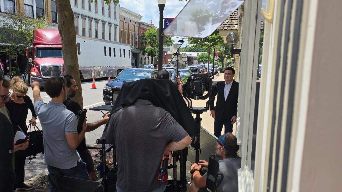 Potential U.S. Senate candidate Nate Morris was seen filming something in downtown Shelbyville recently.