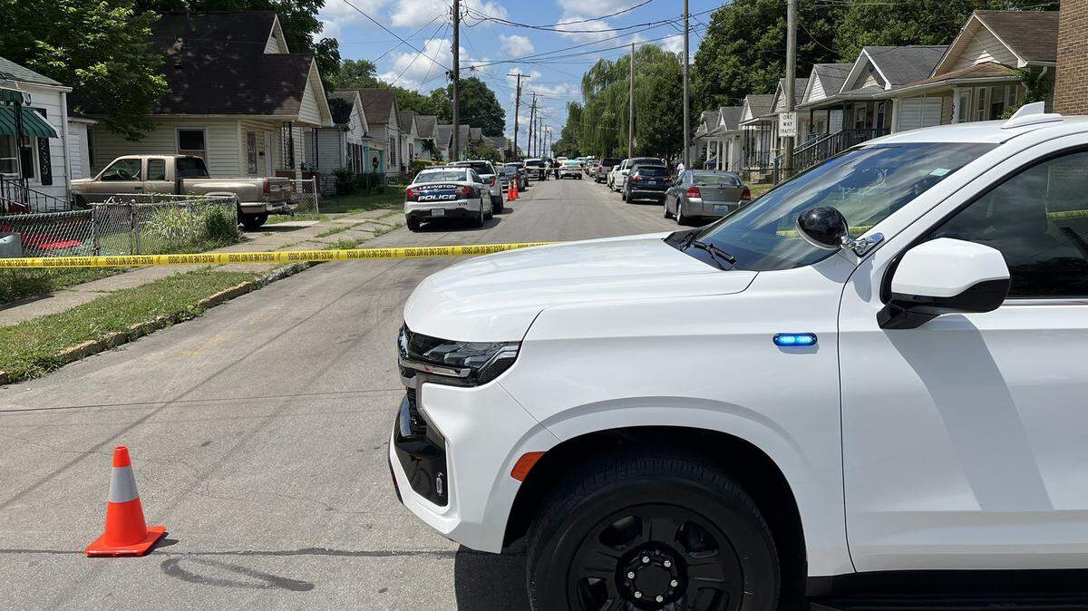Lexington police had a heavy presence in the 500 block of Ohio Street on Monday, July 11, 2022.