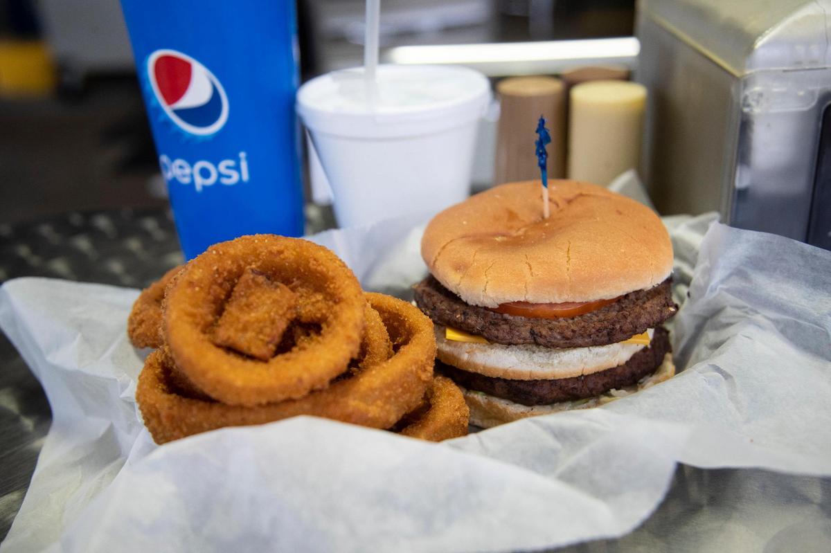 The “Parkette” Premium Poor Boy Burger from the Parkette Drive-In, which closed in June.