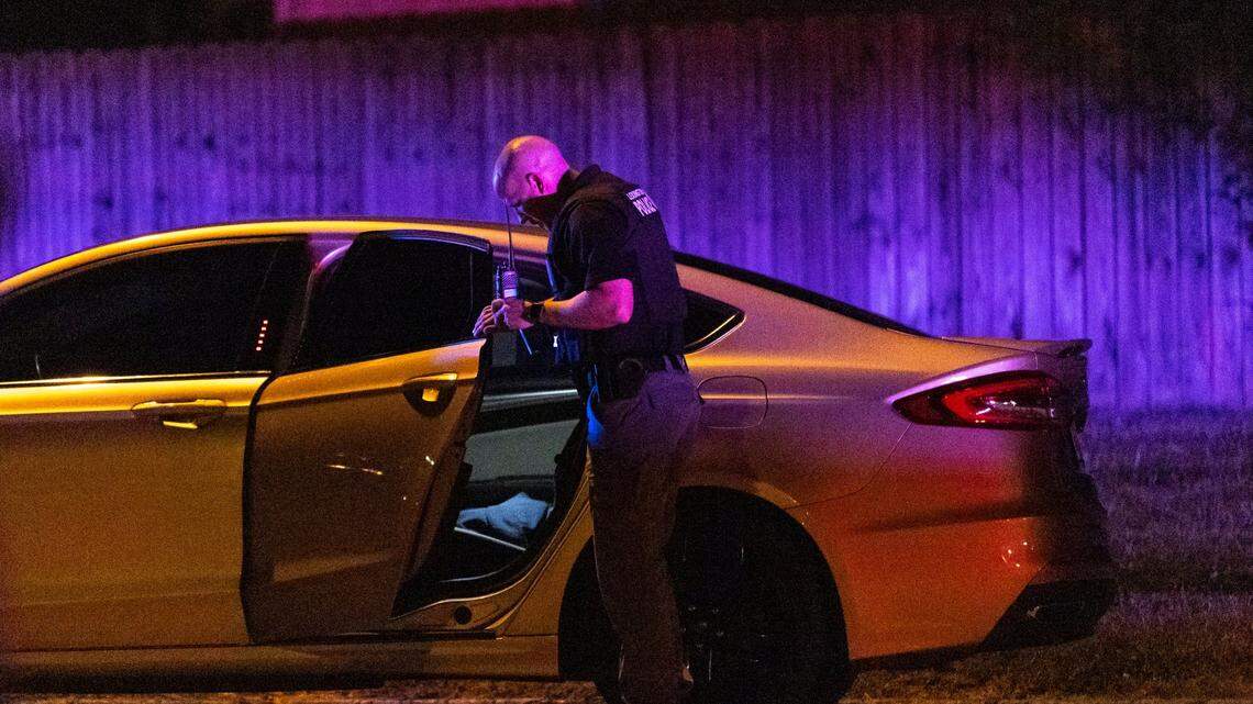 Police respond to an active situation with a reported shooting in a home at the area of Rogers Road in Lexington, Ky, Tuesday, September 19, 2023.